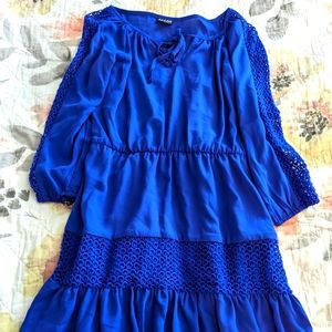 Alloy Crochet blue dress, half sleeve